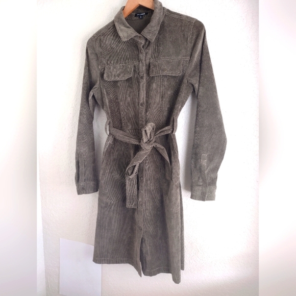 Fashion Nova Olive Corduroy Button Down Dress - Picture 5 of 6